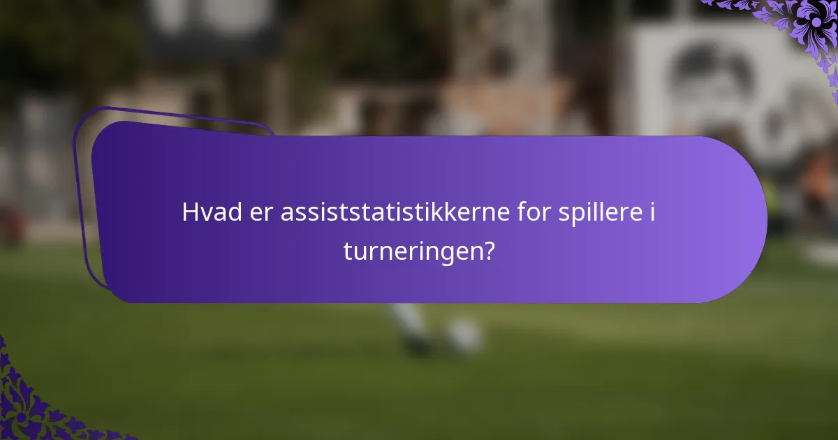 Hvad er assiststatistikkerne for spillere i turneringen?