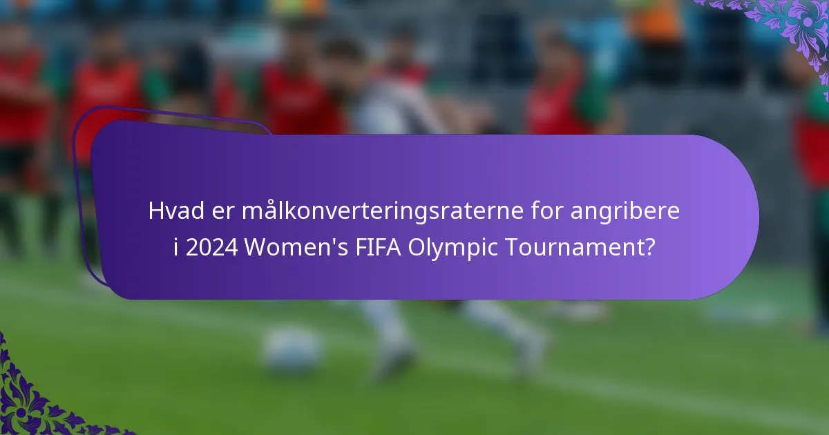 Hvad er målkonverteringsraterne for angribere i 2024 Women's FIFA Olympic Tournament?