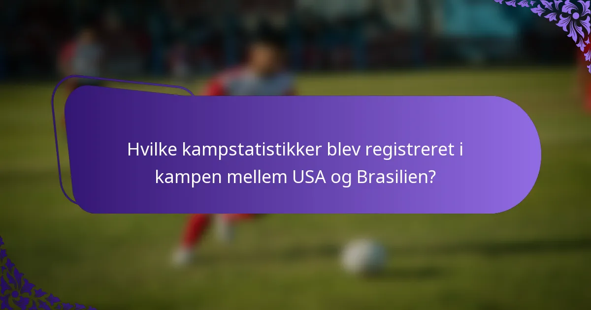 Hvilke kampstatistikker blev registreret i kampen mellem USA og Brasilien?