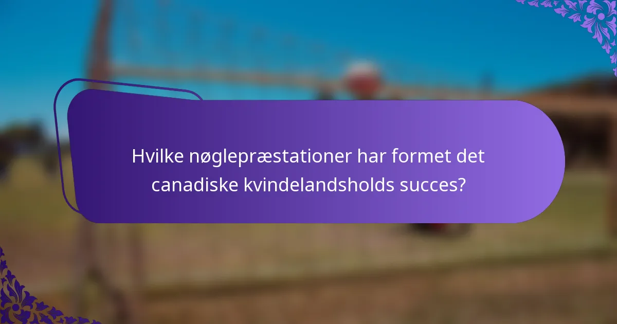 Hvilke nøglepræstationer har formet det canadiske kvindelandsholds succes?