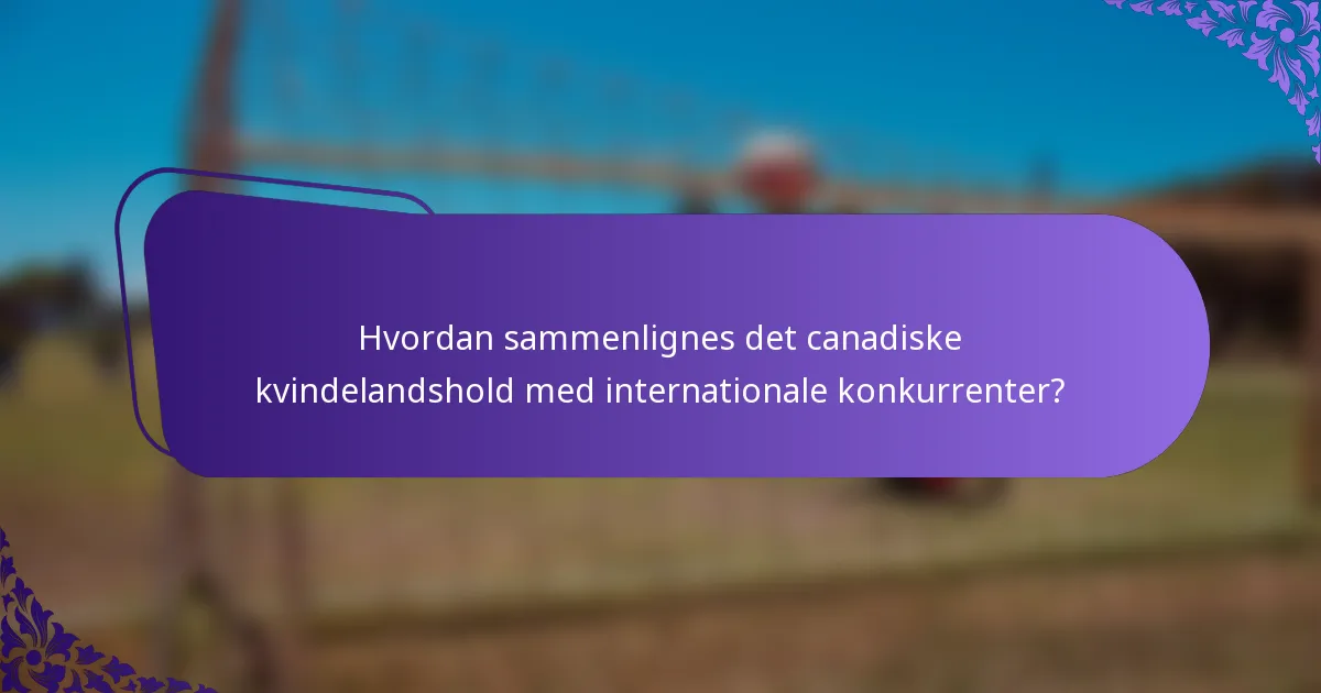 Hvordan sammenlignes det canadiske kvindelandshold med internationale konkurrenter?
