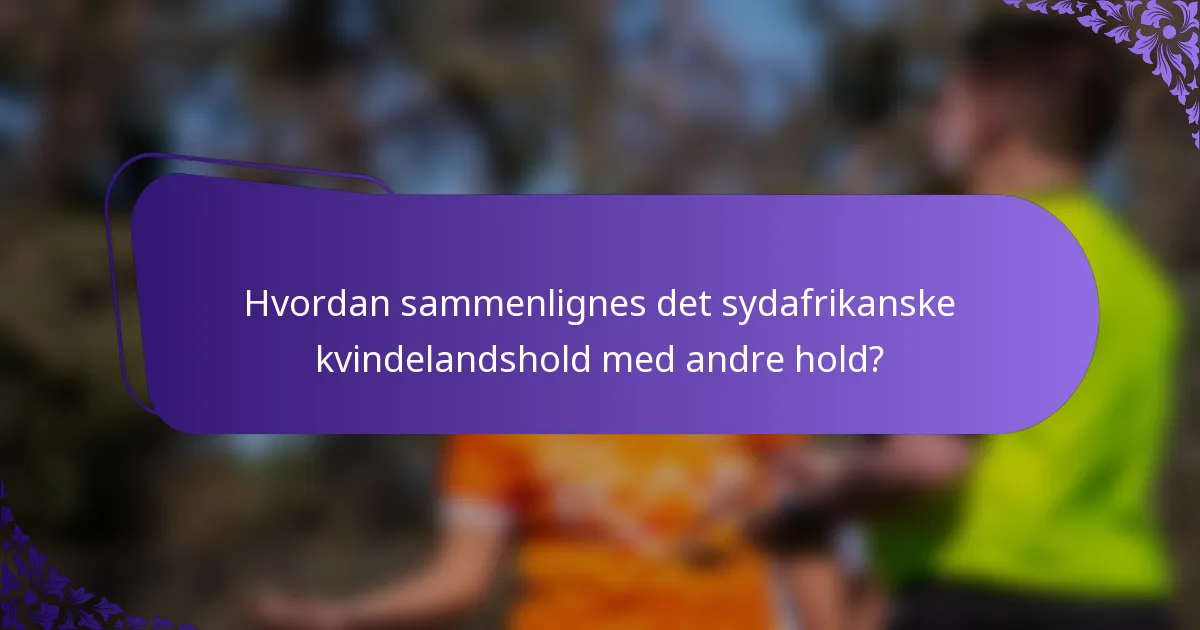 Hvordan sammenlignes det sydafrikanske kvindelandshold med andre hold?
