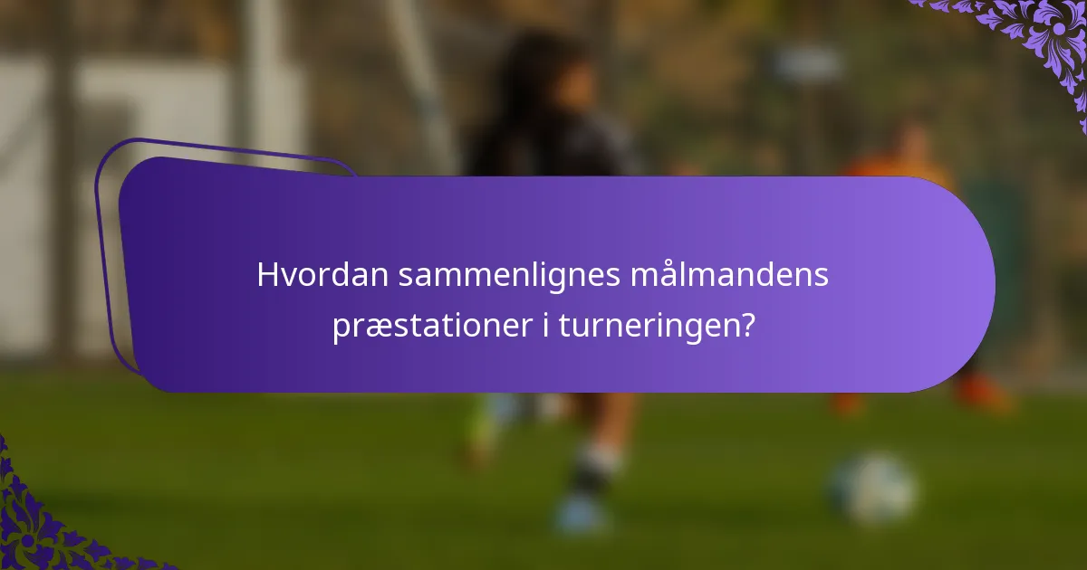 Hvordan sammenlignes målmandens præstationer i turneringen?