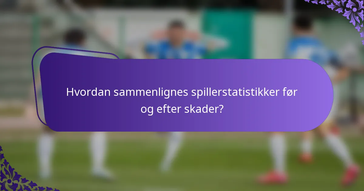 Hvordan sammenlignes spillerstatistikker før og efter skader?